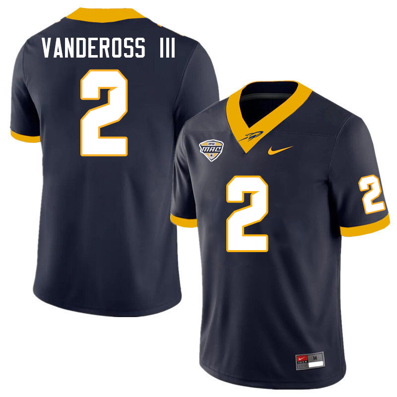 Toledo Rockets #2 Junior Vandeross III College Football Jerseys Stitched Sale-Navy